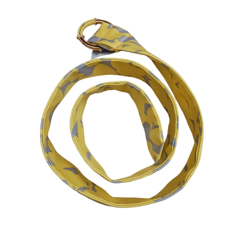 Nwt J.Crew Silk Belt Nautical Yellow Gold Women's Preppy - Picture 2 of 5